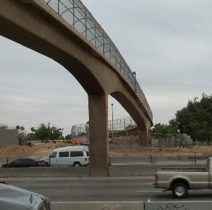 [College pedestrian bridge spirals]